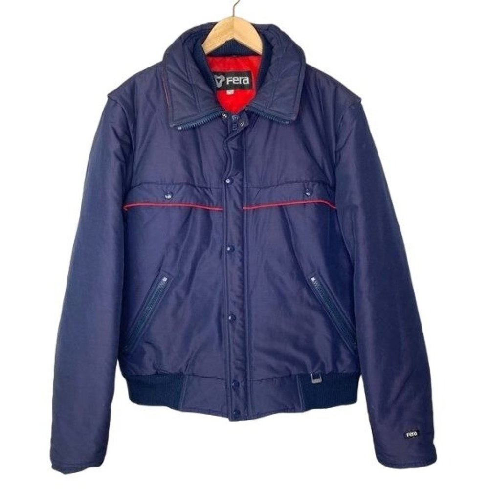 FERA 80’s vintage mens retro ski jacket blue and red size size 44L